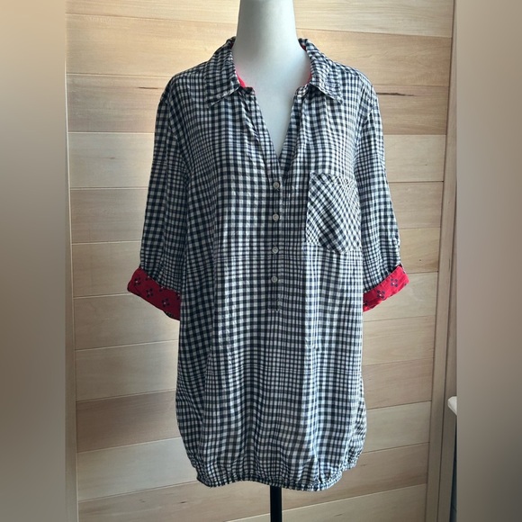 Addition Elle, size 14, black and white checkered top, with elastic waistband. - Picture 12 of 15